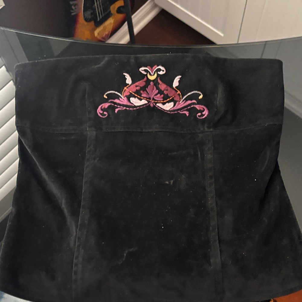 Embroidered Black Camisole Top